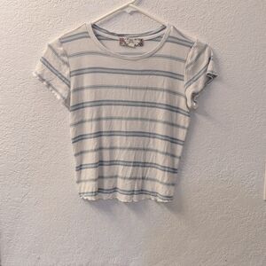 Striped Blue and White Women's Top